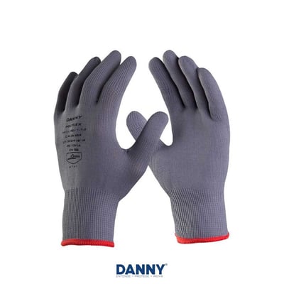 Luva tricotada de nylon, tam. P, cinza, Poliflex, DA11100