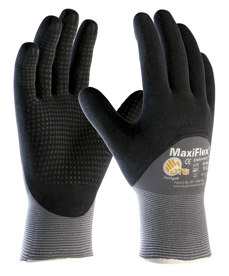 Luva de nylon e elastano, tamanho M (8), com revestimento nitrílico foam, MAXIFLEX ENDURANCE 3/4, DA-11.900