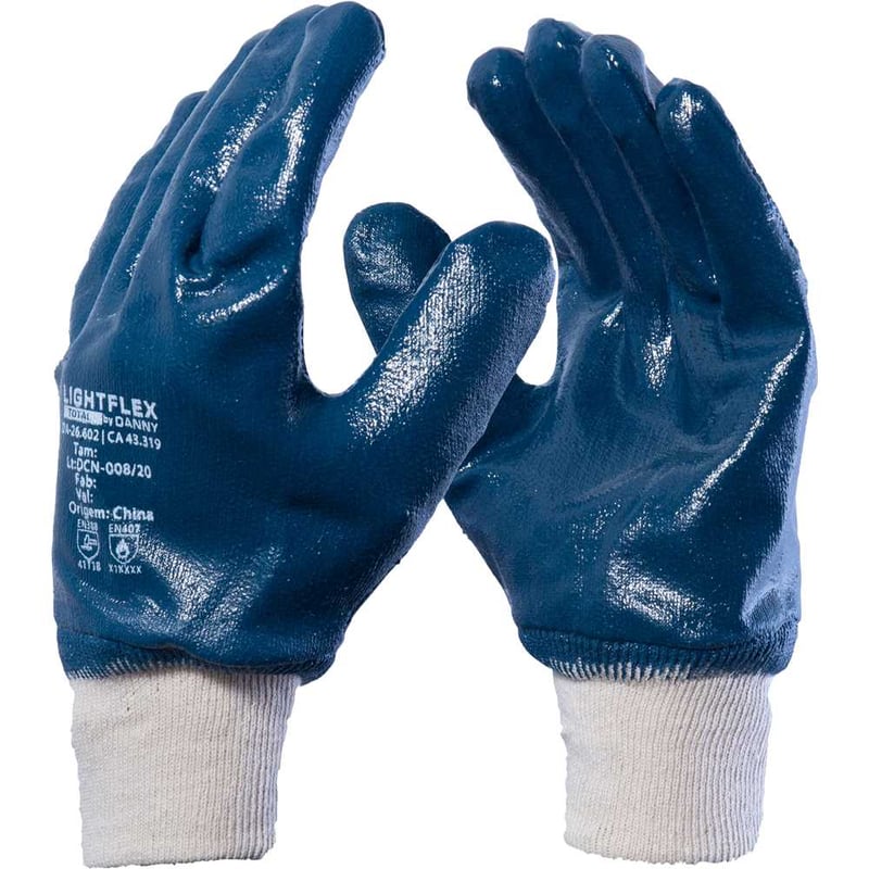 Luva nitrílica azul, M, LIGHTFLEX TOTAL, DA26602