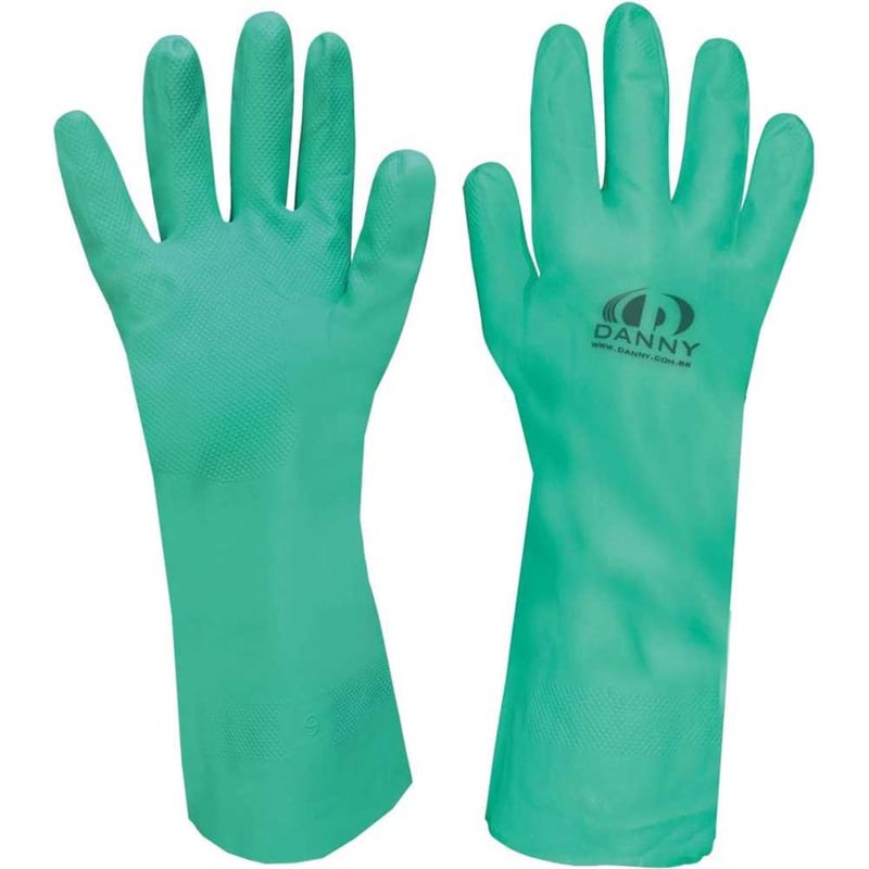 Luva nitrílica, tam. G, verde, sem forro, Nitrasolv, DA36200