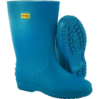 Bota de PVC, azul, com forro, 38/39