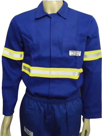 Camisa de segurança para eletricista, tamanho GG, azul, com faixa refletiva verde, 9445
