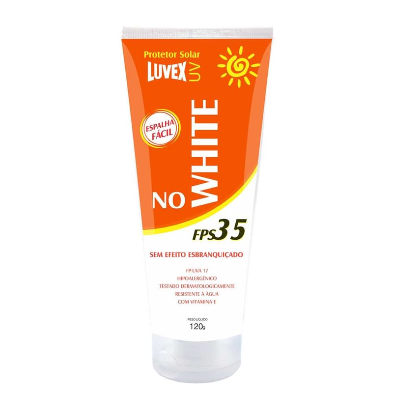 Creme protetor solar, FPS: 35 (UVB) e 17 (UVA), 120 g, NO WHITE