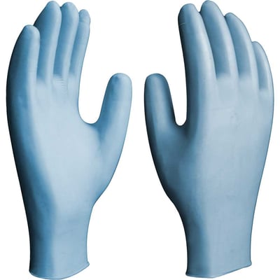 Luva nitrílica, azul, tamanho 8 (M)