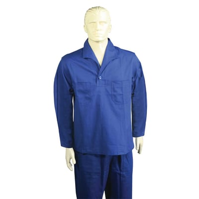 Camisa brim azul, manga longa, tamanho G, 54, sem botão, SANTANENSE UNILEVE