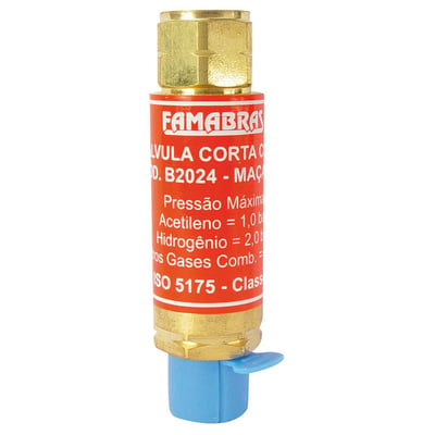 Válvula seca corta chama/fogo acetileno, para maçarico FSVG