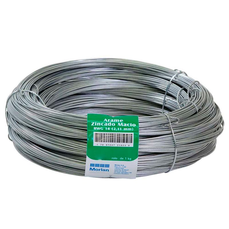 Arame galvanizado, comercial, BWG 14 2,11 mm