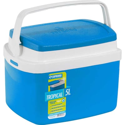 Caixa térmica Tropical, 5 litros, azul