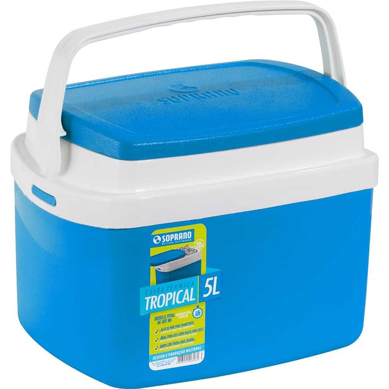 Caixa térmica Tropical, 5 litros, azul