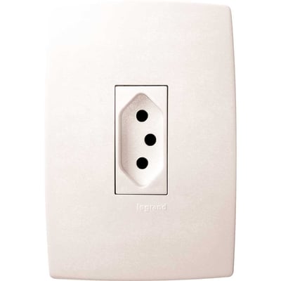 Tomada de embutir linha Pial Plus vertical 2 pinos + terra 615077