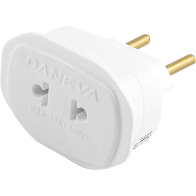Plugue adaptador 2P universal, branco, 1658