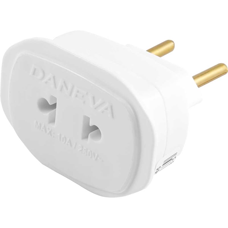 Plugue adaptador 2P universal, branco, 1658