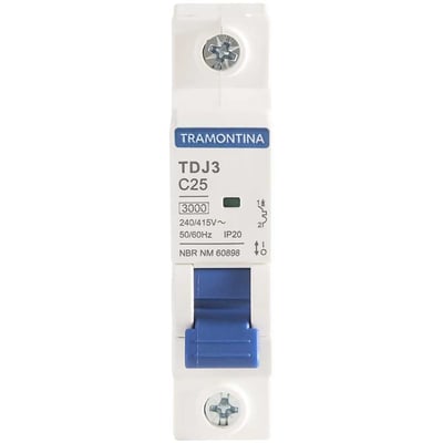 Minidisjuntor 1 polo, 25 A, 3 kA, TDJ3, 58011107