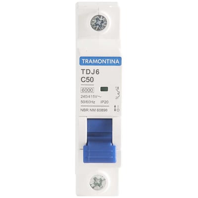 Minidisjuntor 1 polo, 50 A, 6 kA, TDJ6, 58011140
