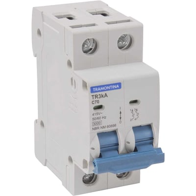 Mini disjuntor 2 polos, 70 A, 3 kA, TDJ3, 58012012