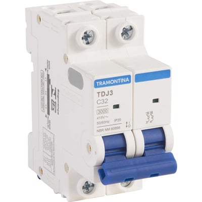 Mini disjuntor 2 polos, 32 A, 3 kA, TDJ3, 58012108