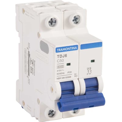 Mini disjuntor 2 polos, 50 A, 6 kA, TDJ6, 58012140