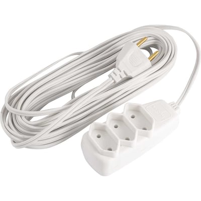 Extensão elétrica com 10 metros, cordão PL 2 x 0,75 mm², 2P gelo, modelo Sort 1532