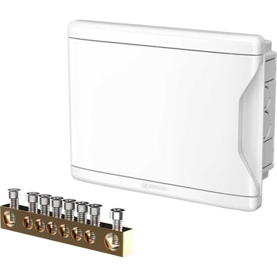 Quadro de distribuição de embutir, com barramento N/T, 8D/6N, 1277