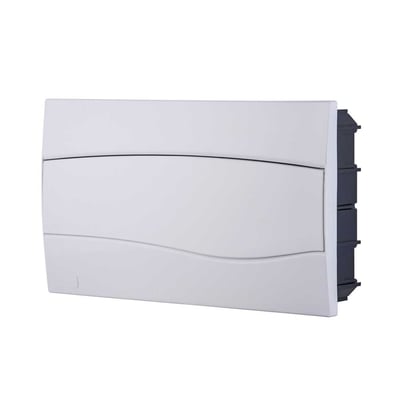 Quatro de distribuição de embutir, 18 DIN / 12 NEMA, branco