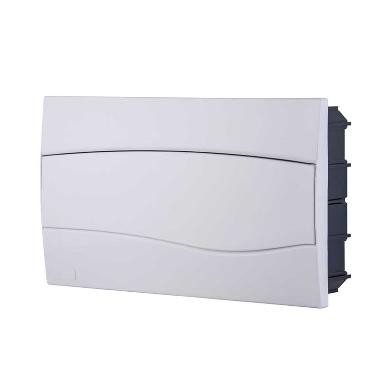 Quatro de distribuição de embutir, 18 DIN / 12 NEMA, branco