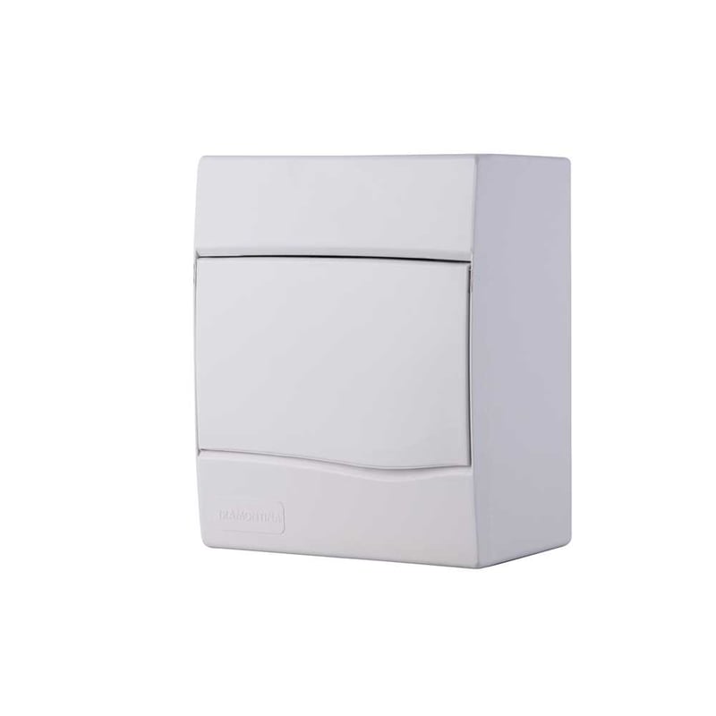 Quatro de distribuição de sobrepor, 5 DIN / 3 NEMA, branco