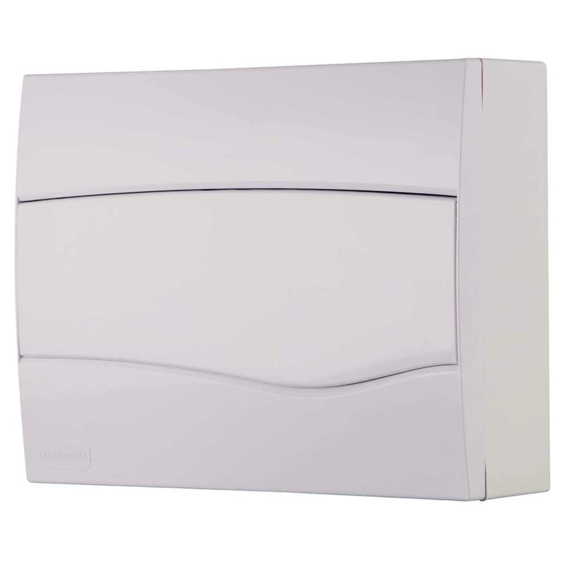 Quatro de distribuição de sobrepor, 12 DIN / 8 NEMA, branco