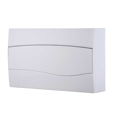 Quatro de distribuição de sobrepor, 18 DIN / 12 NEMA, branco