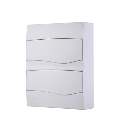 Quatro de distribuição de sobrepor, 24 DIN / 16 NEMA, branco