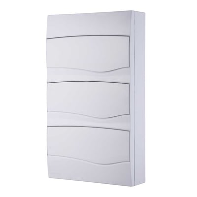 Quatro de distribuição de sobrepor, 36 DIN / 24 NEMA, branco