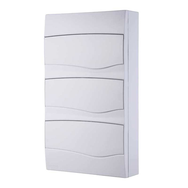 Quatro de distribuição de sobrepor, 36 DIN / 24 NEMA, branco