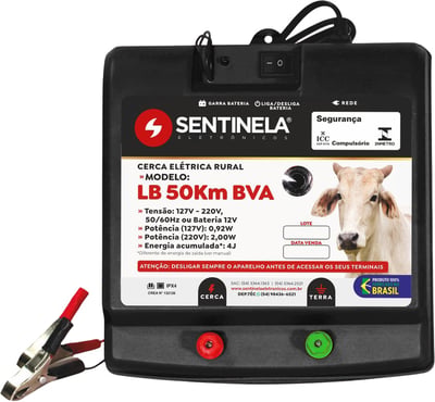 Eletrificador de cerca elétrica 50 km, com alcance de 8.600 m, 1019