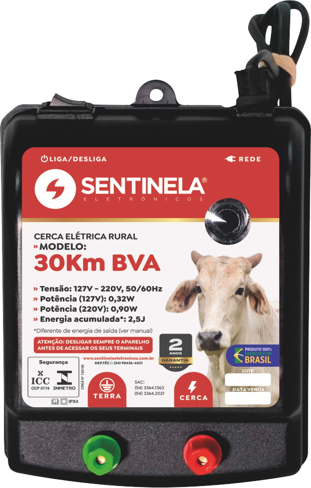 Eletrificador de cerca elétrica 30 km, com alcance de 3.500 m, 1039