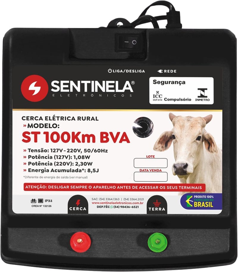Eletrificador de cerca elétrica 100 km, com alcance de 16.000 m, 3000