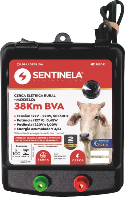 Eletrificador de cerca elétrica 38 km, com alcance de 4.500 m, 4039