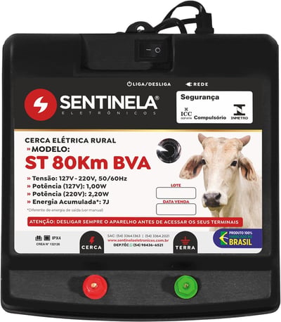 Eletrificador de cerca elétrica 80 km, com alcance de 12.500 m, 4077