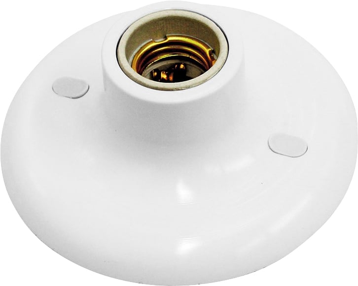 Plafon branco polipropileno, com soquete em porcelana, 02080009-01