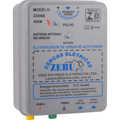 Eletrificador de cerca elétrica 35 km com bateria Z35NB