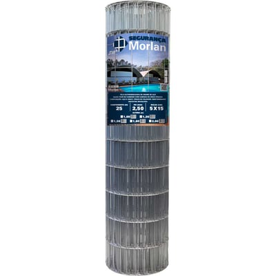 Tela alambrado, malha 15 cm x 5 cm, fio 2,5 mm, com 1,5 m x 25 m (altura x comprimento), 2378