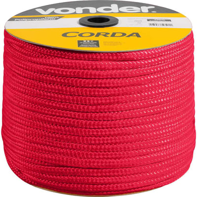 Corda multifilamento trançada 10,0 mm x 190 m, vermelha, em carretel