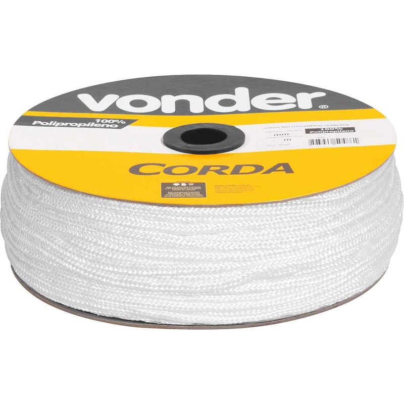 Corda multifilamento trançada 4,0 mm x 360 m, branca, em carretel