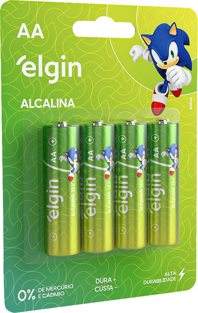 Pilha alcalina pequena (AA) 1,5 V, 4 peças, ELE000000082153
