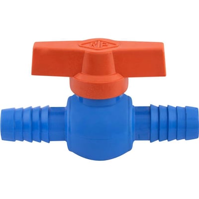 Registro de esfera com união dentada para mangueira, 1/2", PVC azul, RZ06, REBOUÇAS