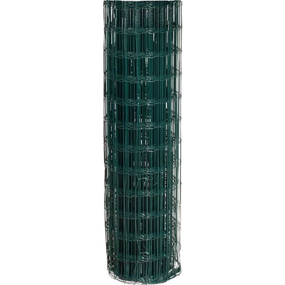 Tela alambrado, verde, malha 10 cm x 5 cm, fio 2,5 mm, com 1,5 m x 25 m (altura x comprimento)