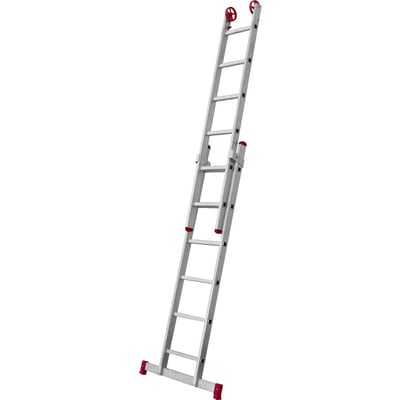 Escada extensiva de abrir, de alumínio, 2 x 6 degraus, 3 em 1