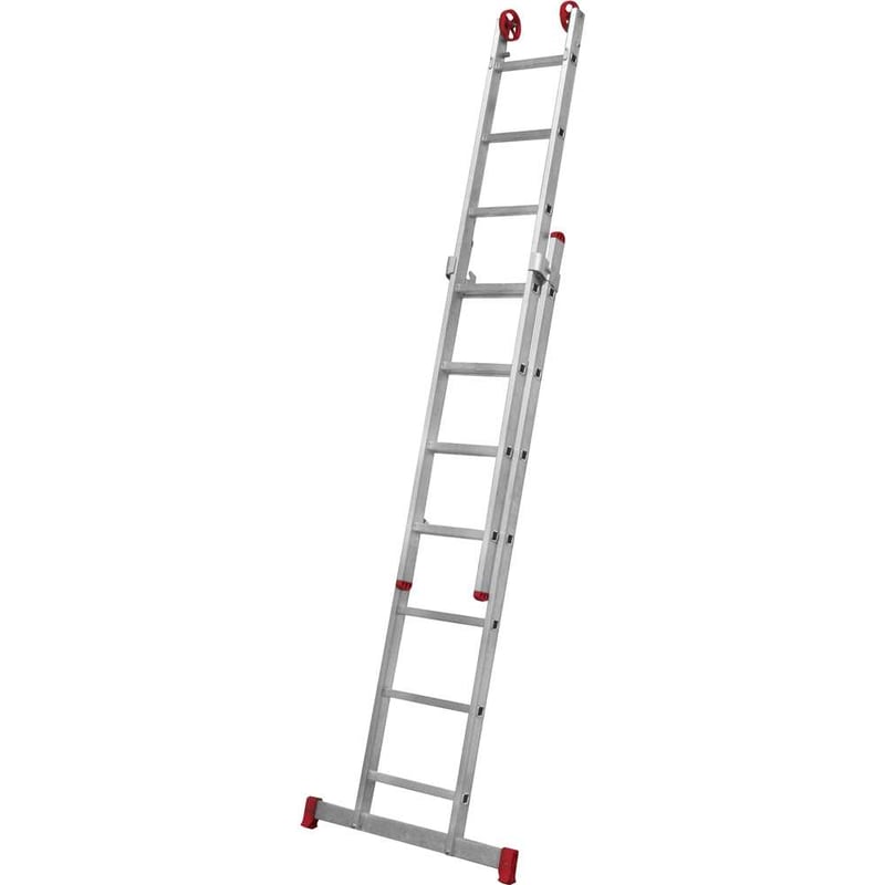 Escada extensiva de abrir, de alumínio, 2 x 7 degraus, 3 em 1