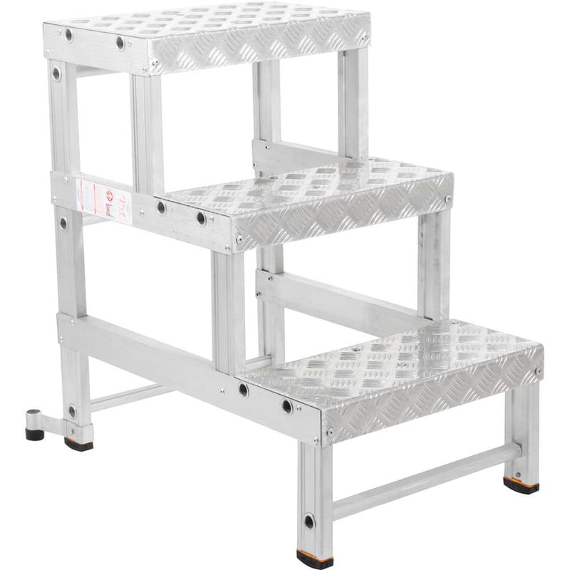 Escada banqueta, industrial, 3 degraus, em alumínio, BI 751