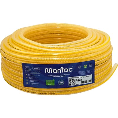 Mangueira PVC cristal trançada 3/8", ar e água, 250 lbf/pol², 6674