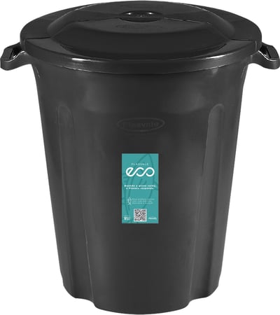 Lixeira plástica, 97 litros, preta, Eco, 164LP