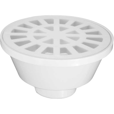 Ralo sifonado redondo branco, nº 37, DN 100 x DN 38 x DN 40, 922